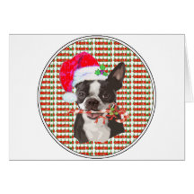 Boston Terrier Christmas Greeting Cards