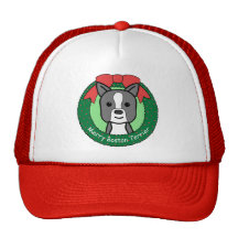 Boston Terrier Christmas Hat