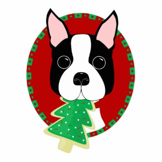 Boston Terrier Christmas Ornament photosculpture