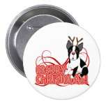 Boston Terrier Christmas Pinback Buttons