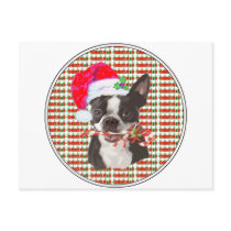 Boston Terrier Christmas Post Cards