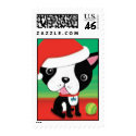 boston Terrier Christmas Stamp
