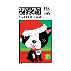 boston Terrier Christmas Stamp stamp