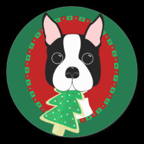 Boston Terrier Christmas stickers