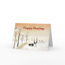 Boston Terrier Christmas Urban Card