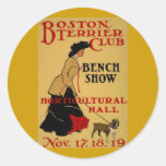 Boston Terrier Club Round Stickers