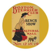 Boston Terrier Club Round Stickers
