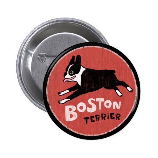 Boston Terrier Cool Retro Style Pin