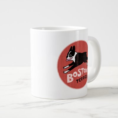 Boston Terrier Cool Vintage Style Design Extra Large Mugs