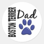 Boston Terrier Dad 2 Round Sticker