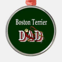 Boston Terrier Dad Christmas Tree Ornament
