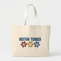 BOSTON TERRIER DAD Paw Print 1 Bags