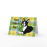 Boston Terrier Daddy 1 Plaid Card