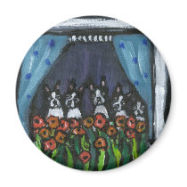 Boston Terrier family in the window magnets by zadajeanne Boston Terrier family in the window magnets