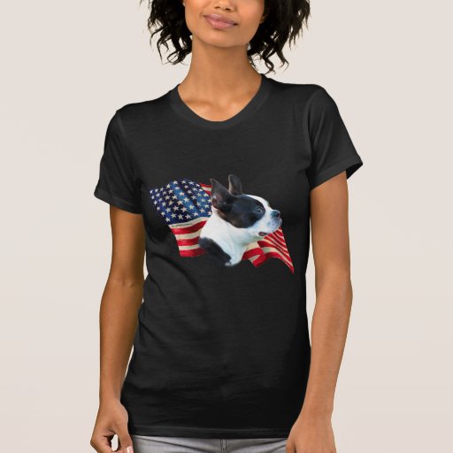 Boston Terrier Flag Tee Shirt