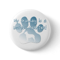 Boston Terrier Granddog Button by MenagerieMayhem Boston Terrier Granddog Button