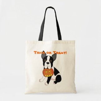 Boston Terrier Halloween Trick or Treat Bag