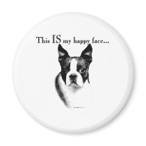 Boston Terrier Happy Face - Magnet by GreyWolfCreation Boston Terrier Happy Face - Magnet