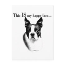 Boston Terrier Happy Face Post Card