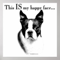 Boston Terrier Happy Face Poster
