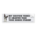 Boston Terrier Honor bumpersticker