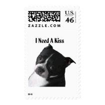Boston Terrier:  I Need a Kiss Postage Stamps