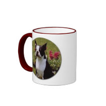 Boston Terrier in Garden Mug