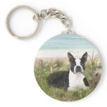 Boston Terrier Keychain Beachgrass