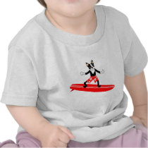 Boston Terrier Longboard Surfer Shirts