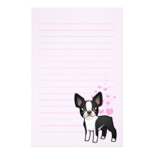 Boston Terrier Love Custom Stationery