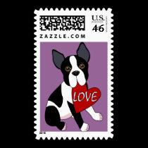Boston Terrier Love stamps
