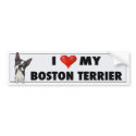Boston Terrier Love Sticker bumpersticker