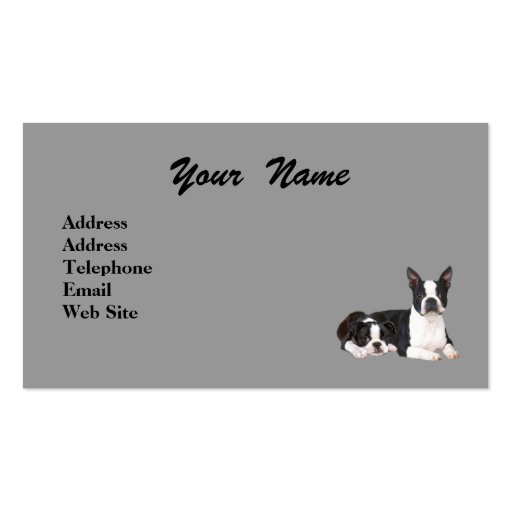 Boston Terrier Lover Business Card (back side)