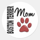 Boston Terrier Mom 2 Round Sticker