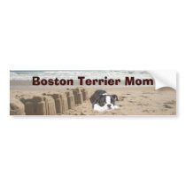 Boston Terrier Mom Bumper Sticker Sandcastles bumper stickers