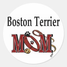 Boston Terrier Mom Gifts Round Sticker