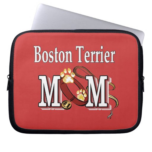 Boston Terrier Mom Laptop Sleeves