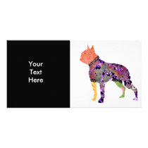 Boston Terrier Patchwork Pet Photo Card