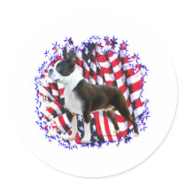 Boston Terrier Patriot Sticker