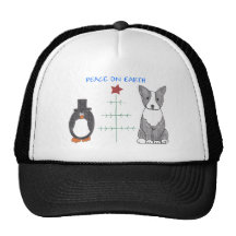 Boston Terrier Peace On Earth Hat