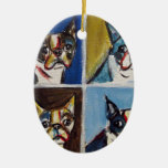 Boston Terrier pop art painting Christmas Ornament