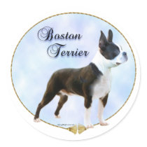 Boston Terrier Portrait Sticker by GreyWolfCreation Boston Terrier Portrait Sticker