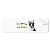 Boston Terrier: Princess on Board bumper stickers by wigglebutthut Boston Terrier: Princess on Board bumper stickers