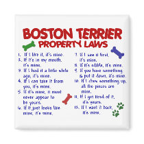 Boston Terrier Property Laws 2 Refrigerator Magnets