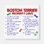 Boston Terrier Property Laws 2 Refrigerator Magnets