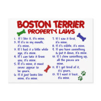 Boston Terrier Property Laws 2 postcards by poochloverstuff Boston Terrier Property Laws 2 postcards