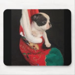 Boston Terrier Puppy Christmas Mousepad