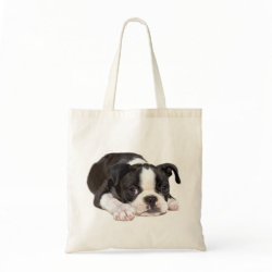 Boston Terrier Puppy Tote Bag bag