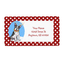 Boston Terrier Reindeer Labels labels