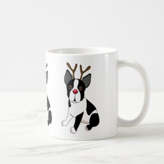 Boston Terrier Reindeer mug